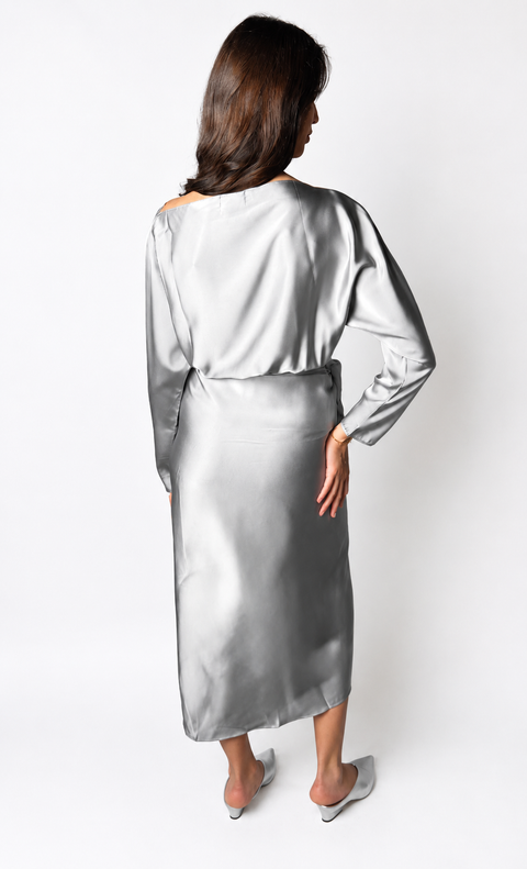 Satin Wrap Dress