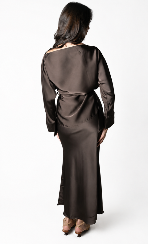 Satin Drape Dress