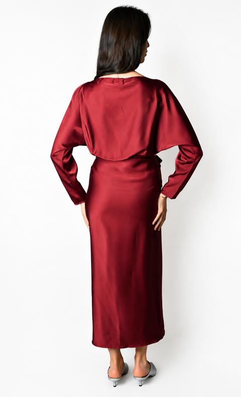 Satin Wrap Dress