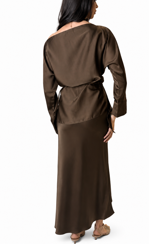 Satin Drape Dress