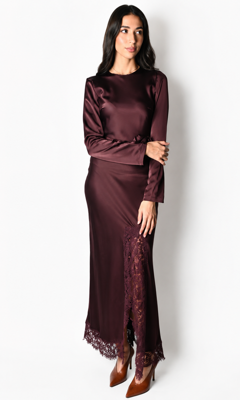 Lace Satin Dress