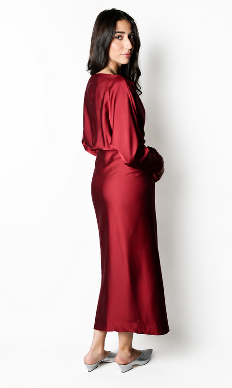 Satin Wrap Dress