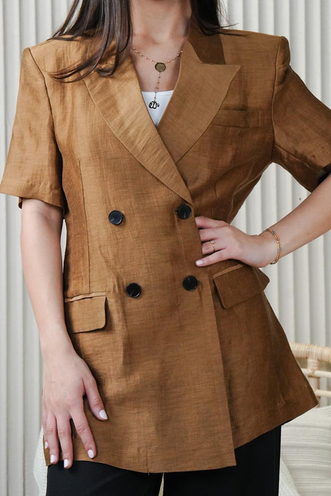 Olive Satin Blazer