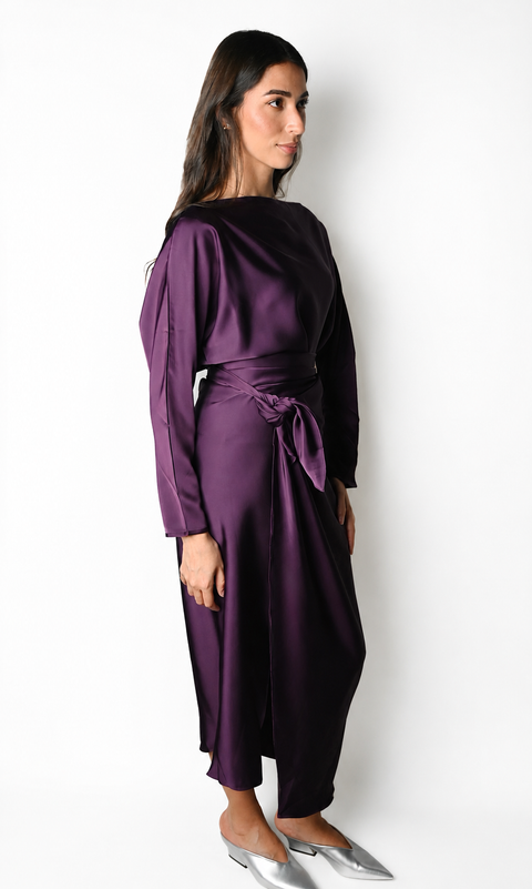 Satin Wrap Dress