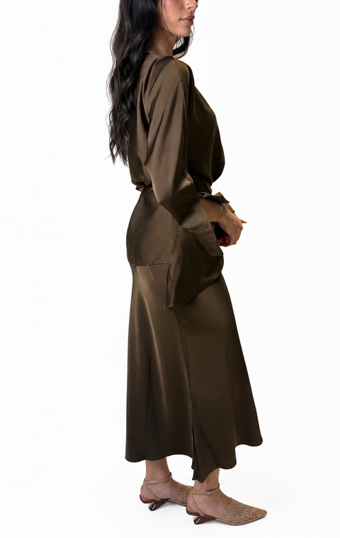 Satin Drape Dress