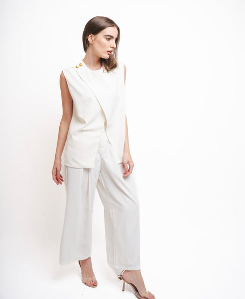 Draped Vest Set