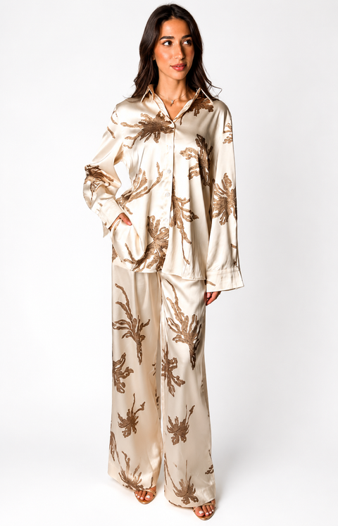 floral Satin Set