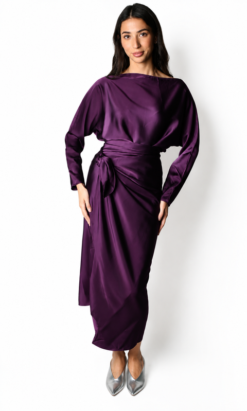 Satin Wrap Dress