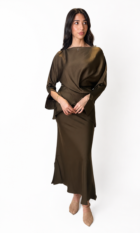 Satin Drape Dress