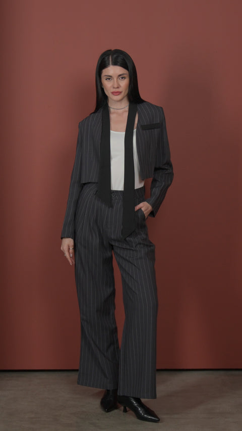 Striped set with tie